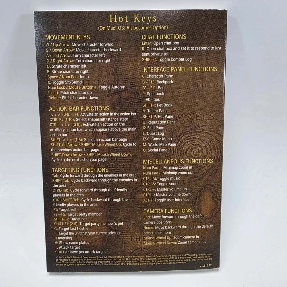 World of Warcraft PC Game Manual Blizzard Entertainment 2004-2007 Orc Tauren Art
